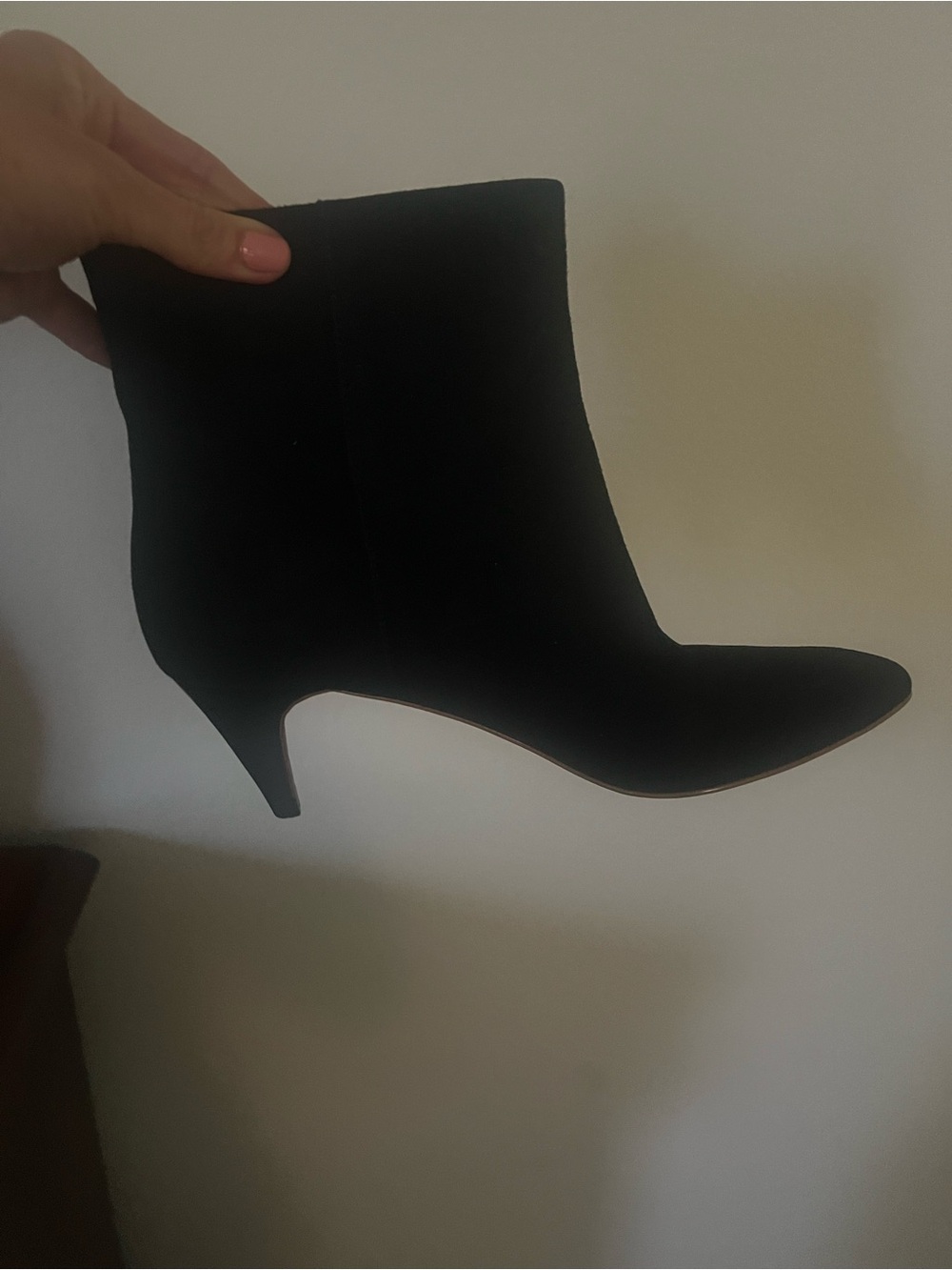 Dolce Vita Black Pointed Ankle Boot with Kitten Heel